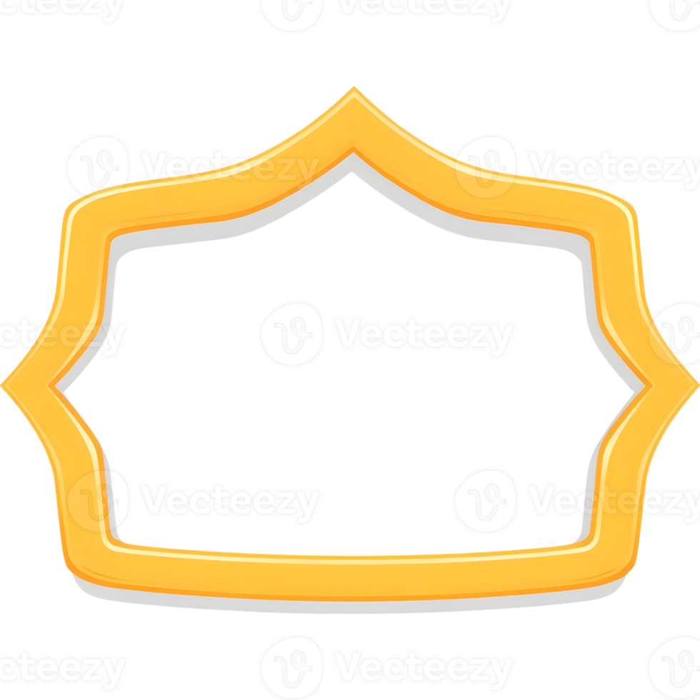 Ornate Yellow Frame with Curving Details png