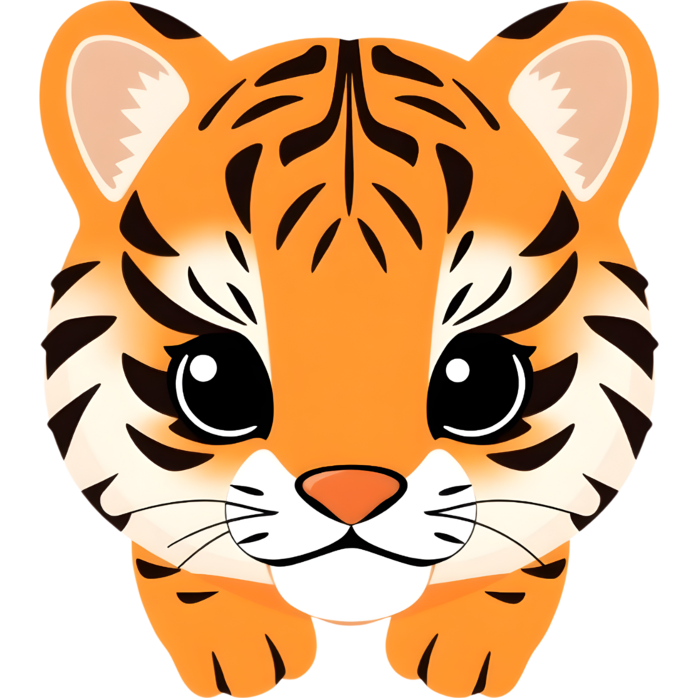 Cartoon Tiger Cub Face png