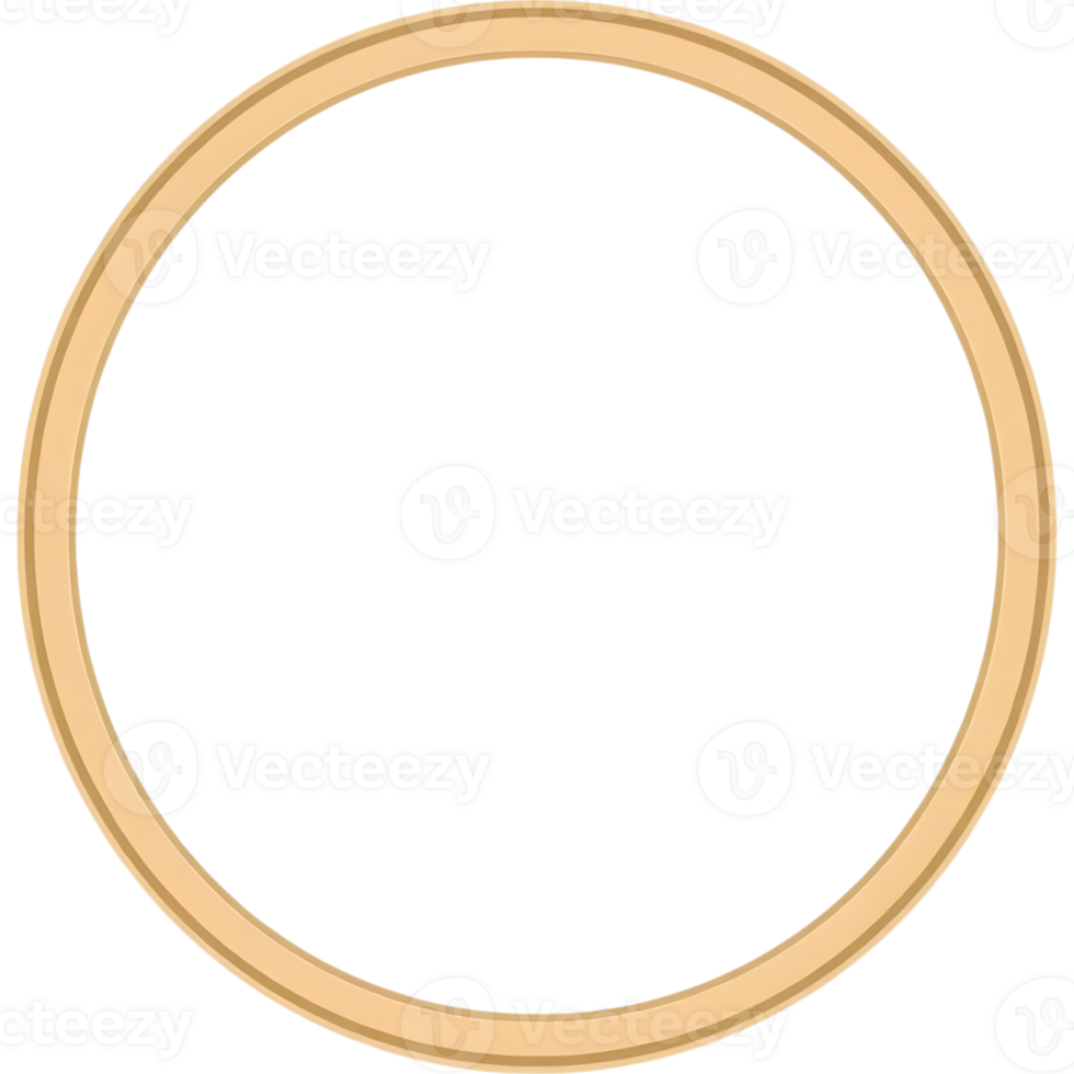 Plain Light Wood Circle Frame with Natural Grain png