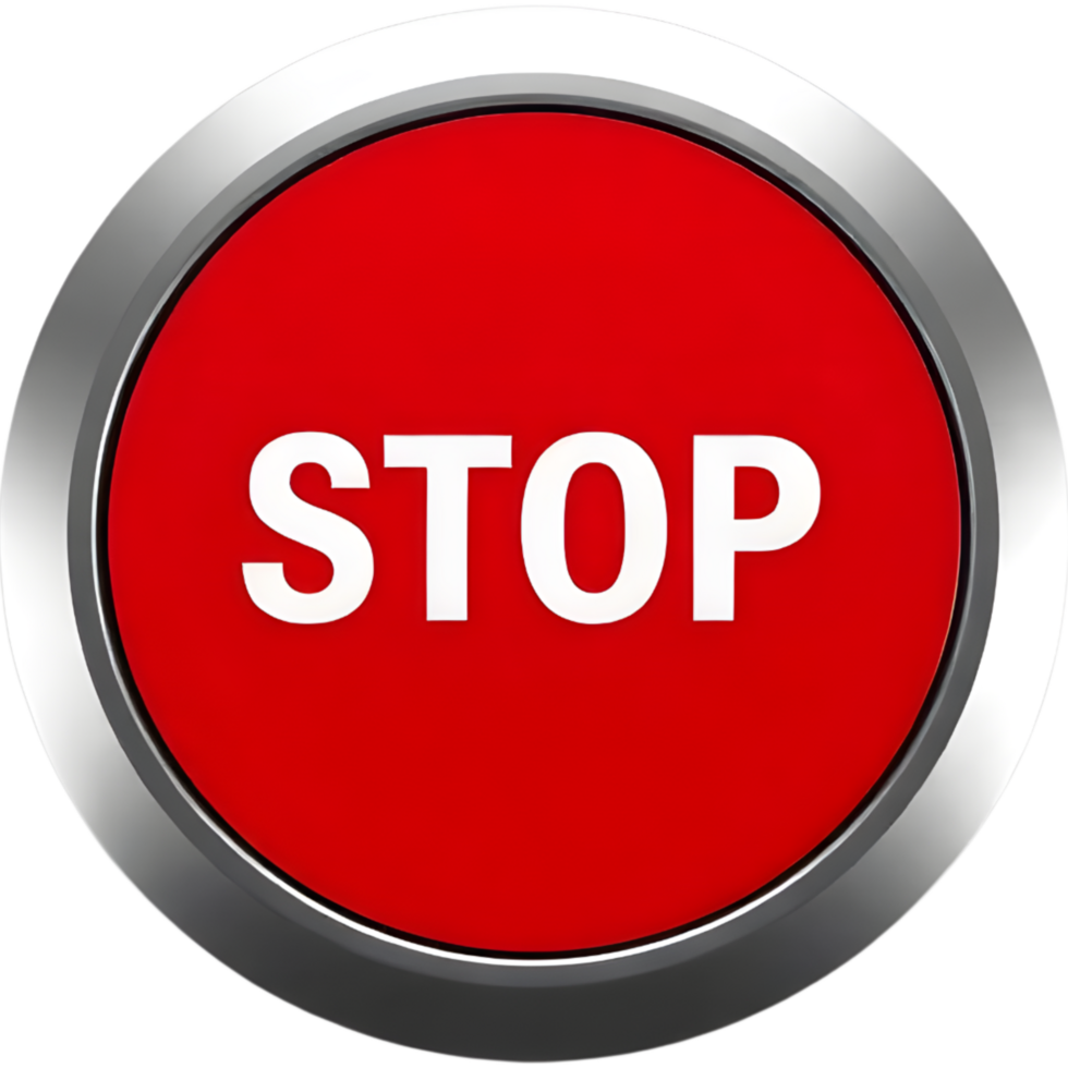 Shiny red stop button png