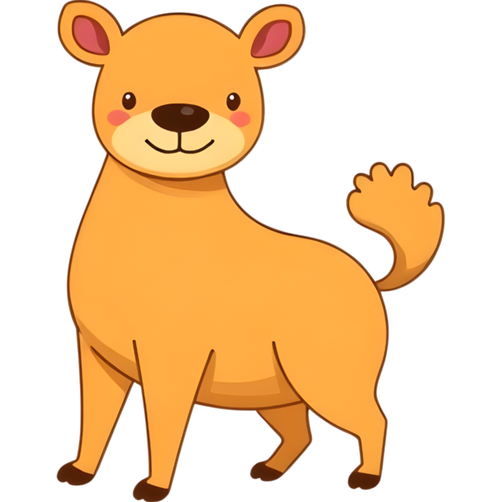 Cute Cartoon Dog Standing Alert png