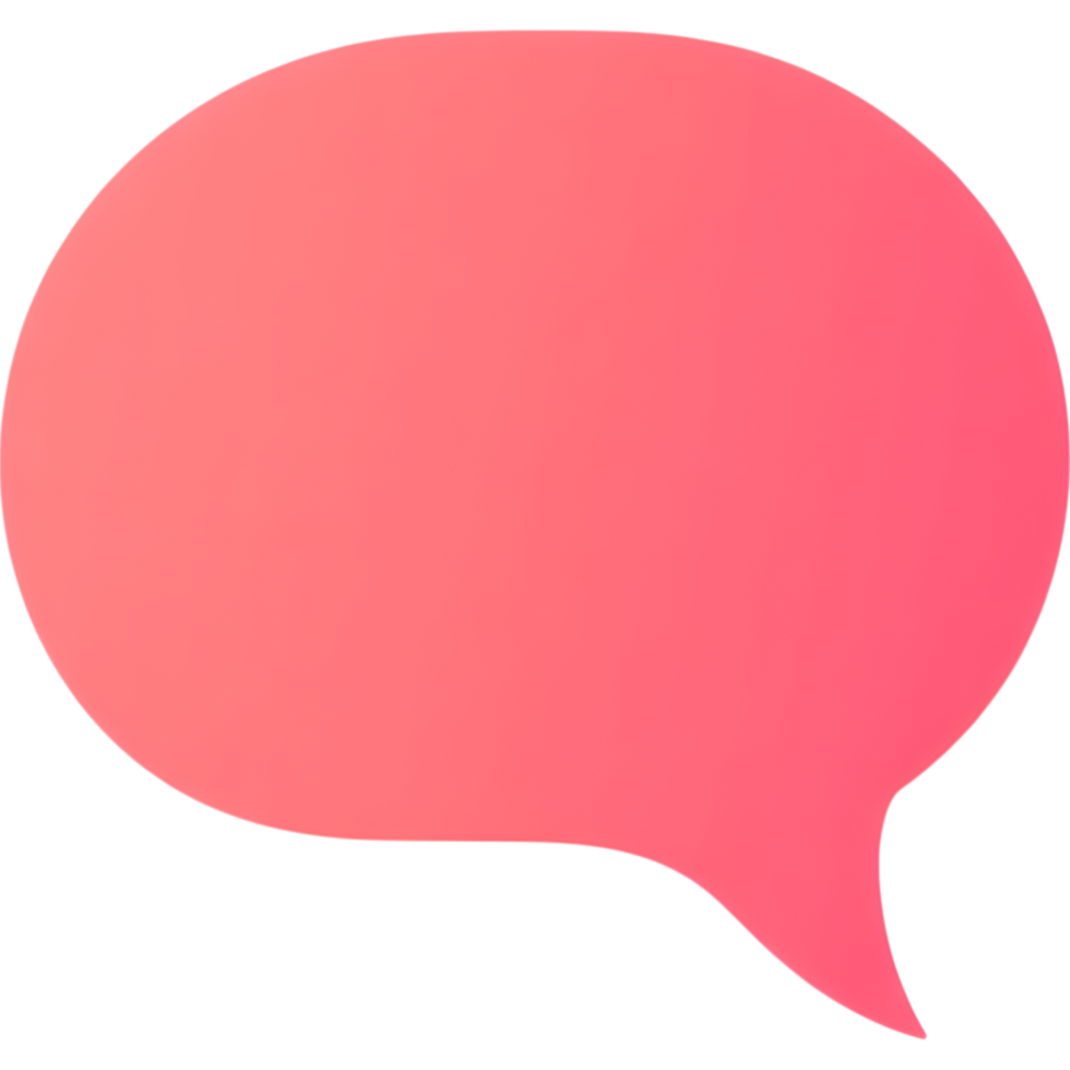 Glossy pink speech bubble png
