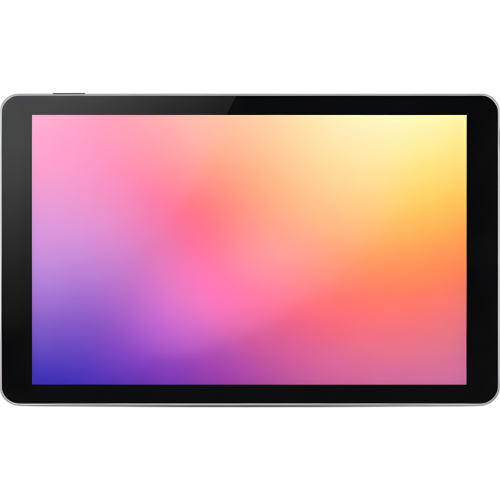 Tablet device with smooth color gradient on display png
