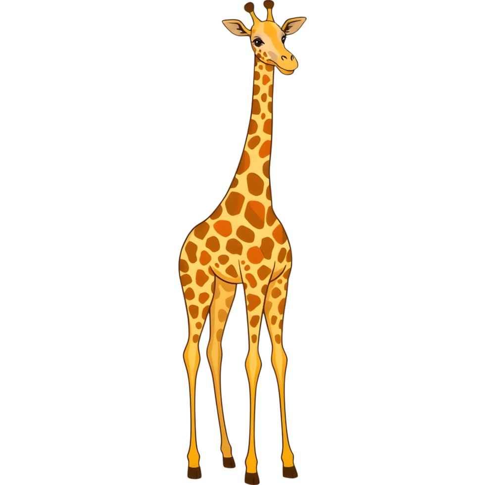 Side view of a giraffe with detailed spotted pattern png