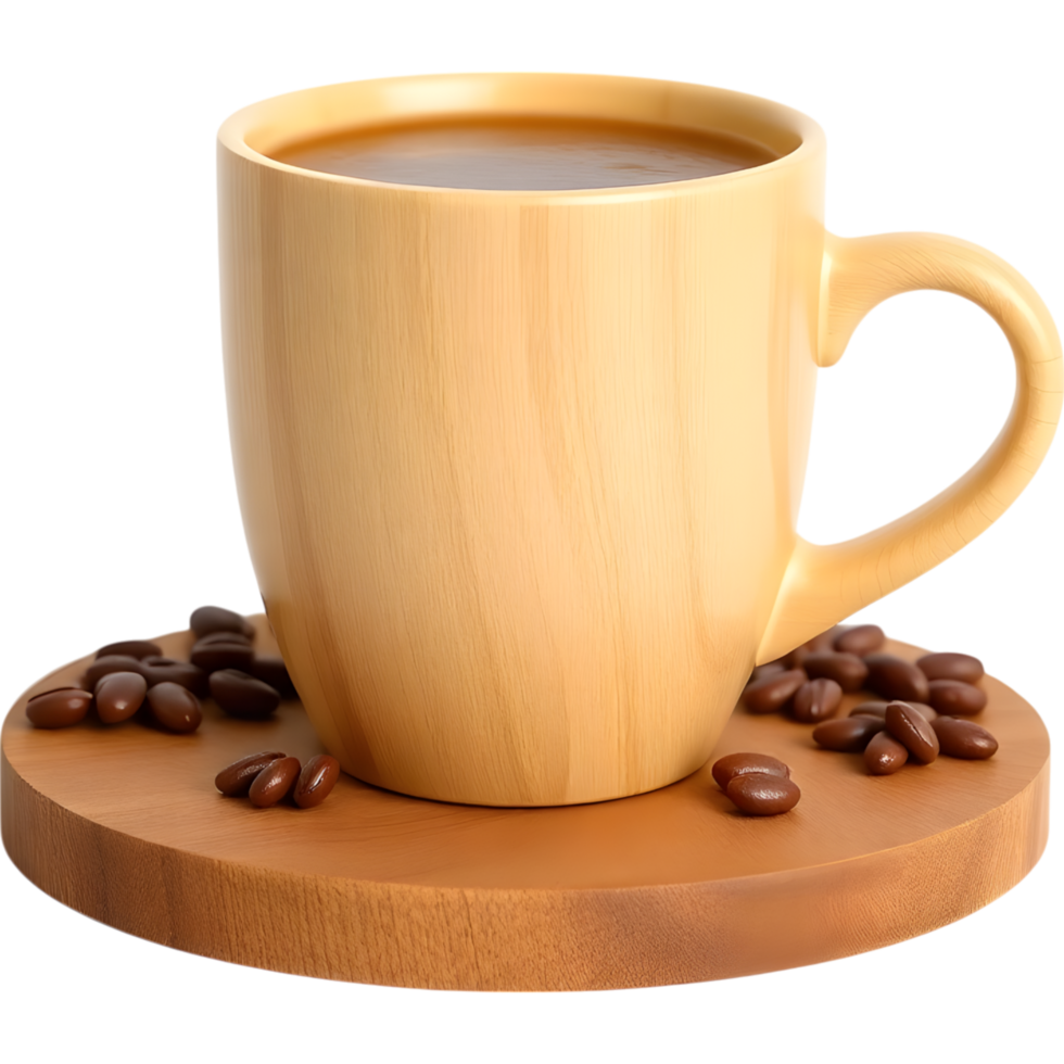 Coffee mug with roasted beans png