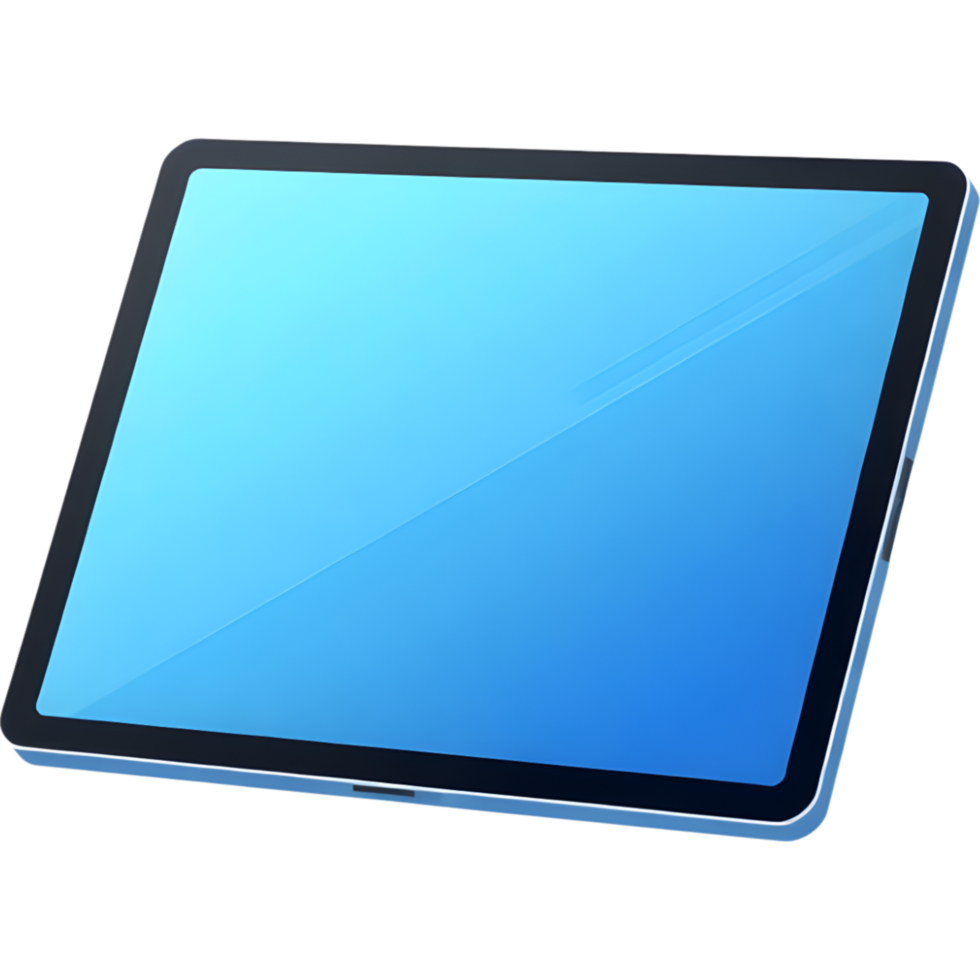 Flat illustration of modern tablet with blank screen png