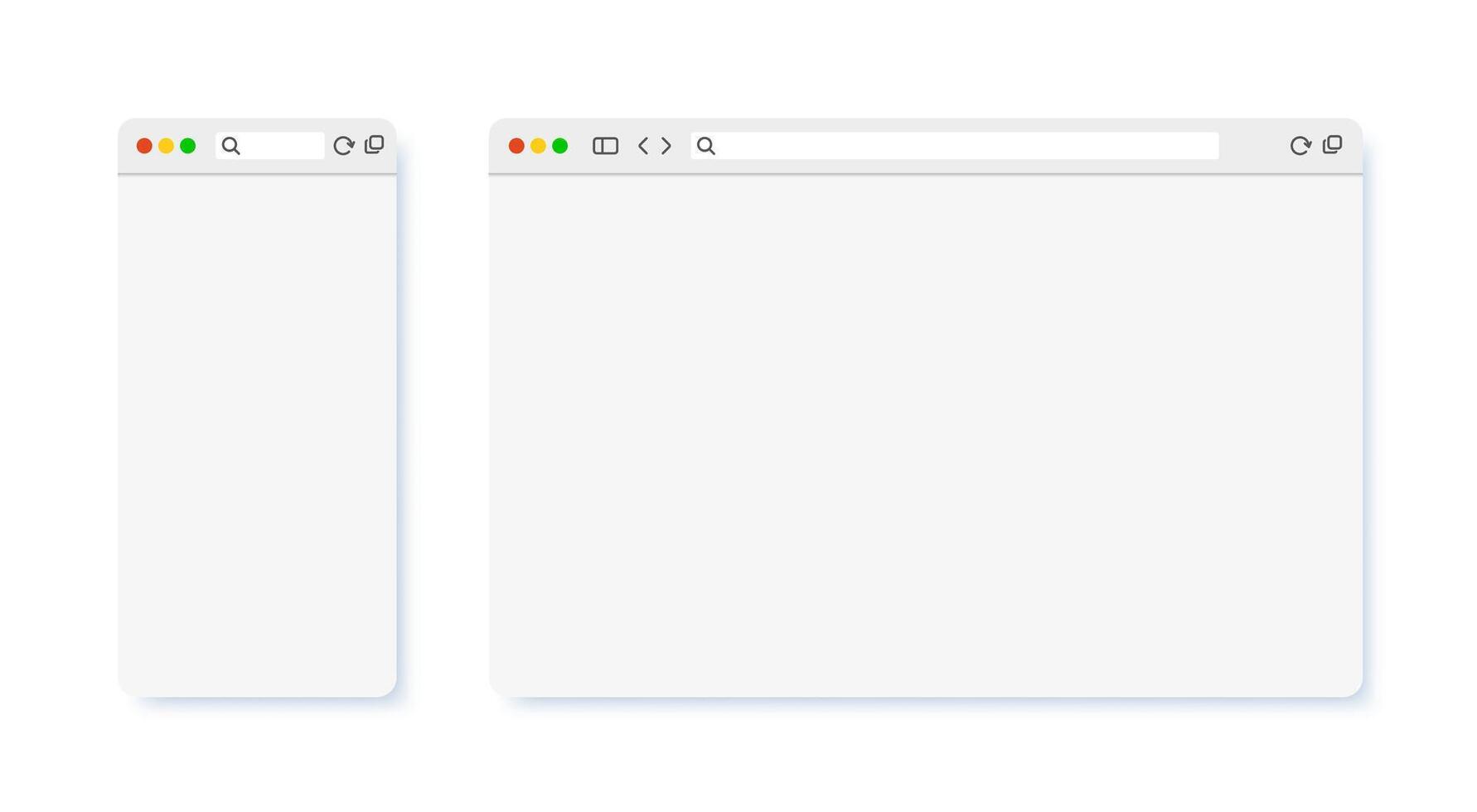 Browser webpage blank template computer and mobile size vector