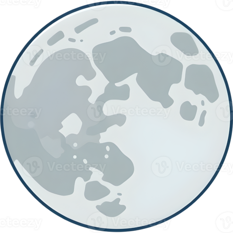 Detailed Illustration of a Full Moon png