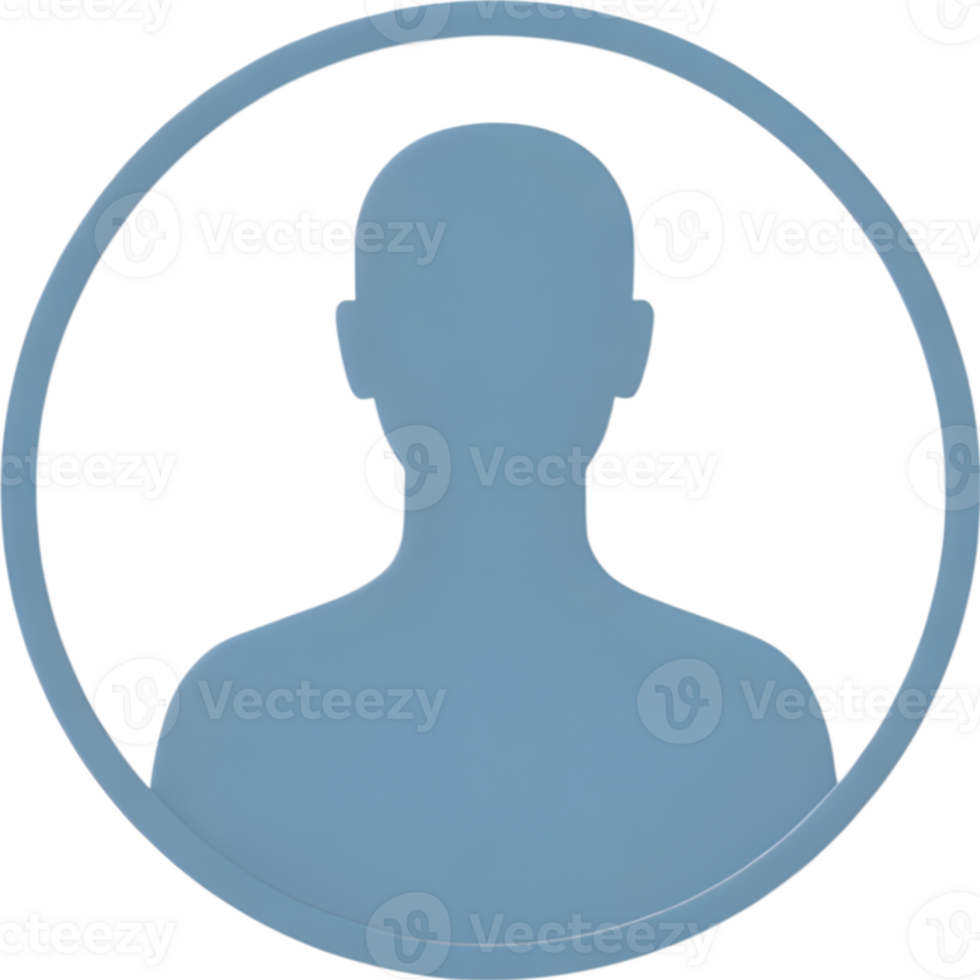 Light blue person outline icon with shadow png