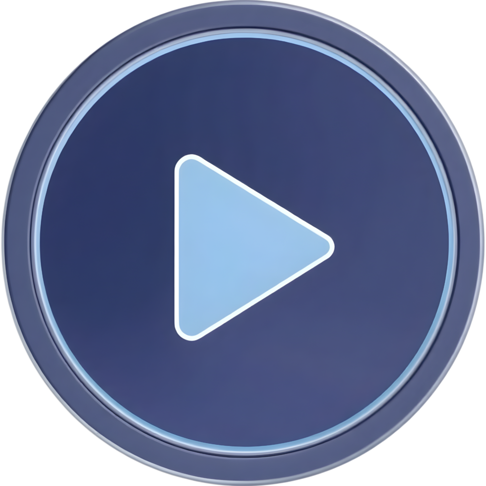 Blue triangular play button png