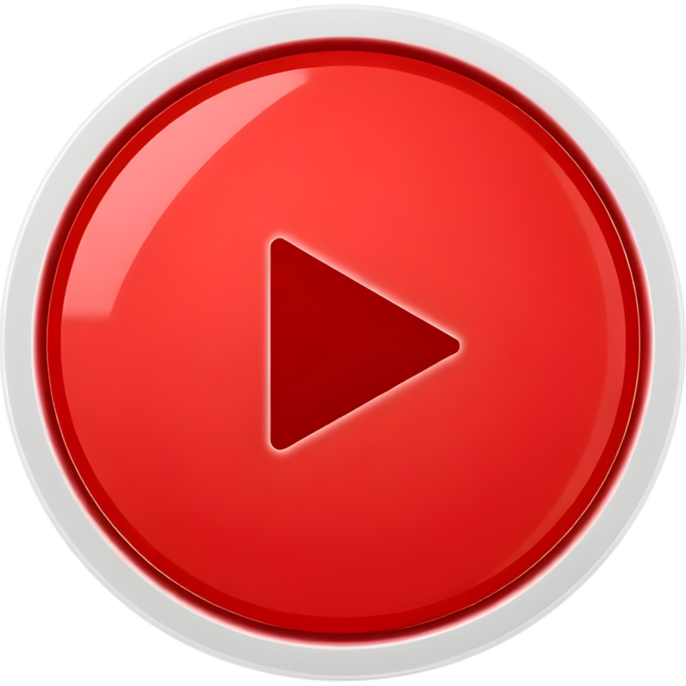 Red triangular play button png