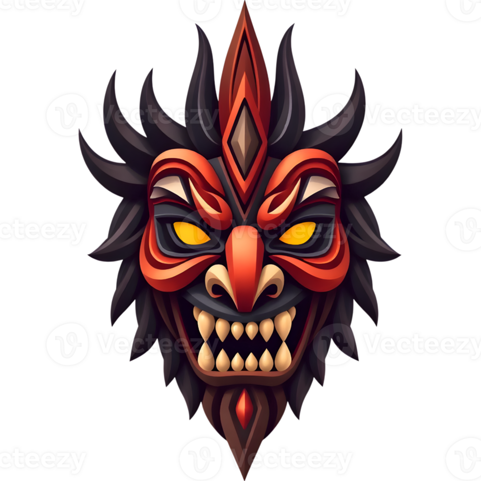Highly Detailed Red Mask Design png