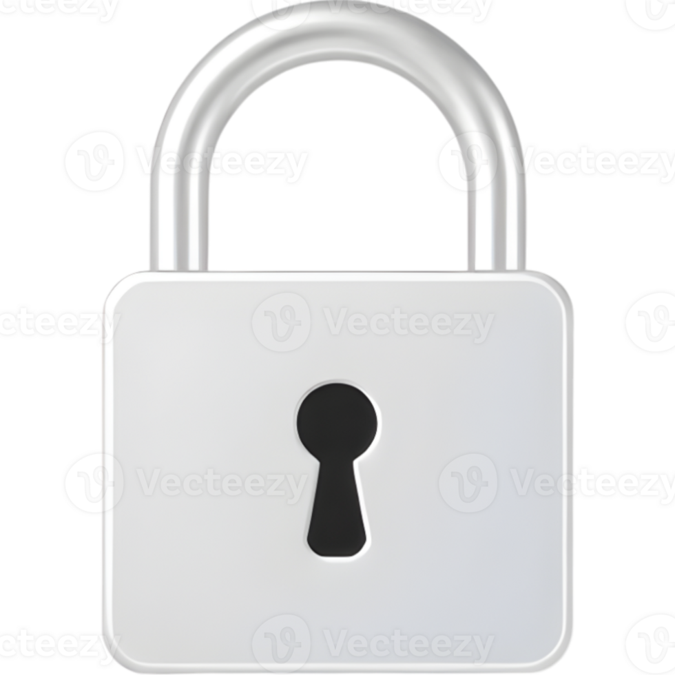 Gray lock icon with minimalist design png