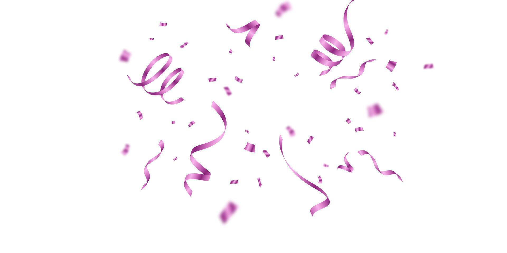 Pink confetti streamers on a white background vector