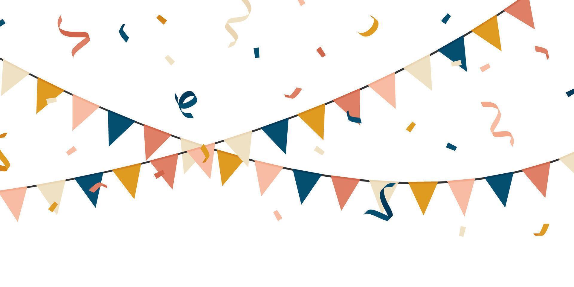 Colorful party flags background illustration for celebration. vector