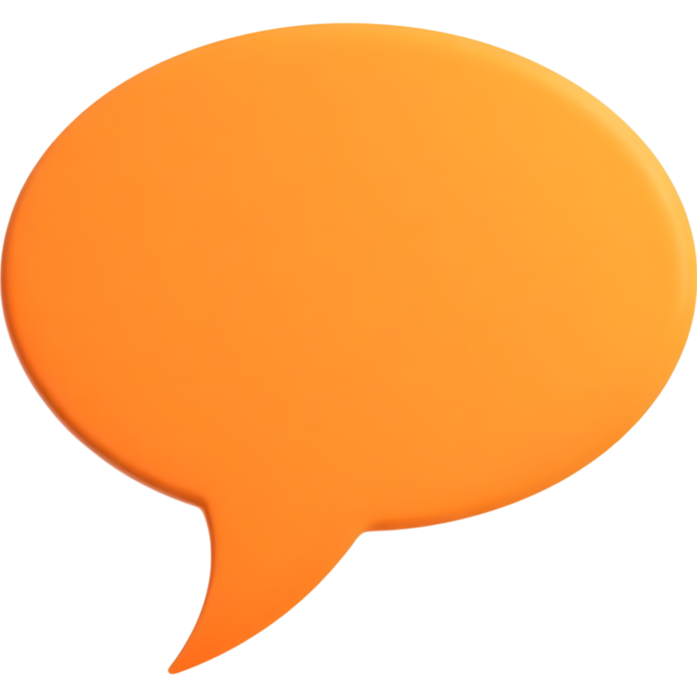 Glossy orange speech bubble png