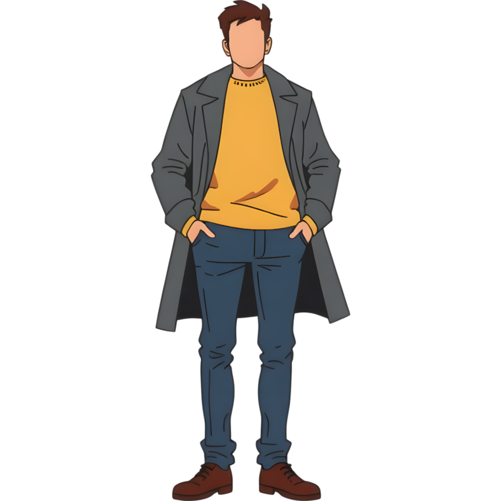 Man in Casual Outfit Illustration png