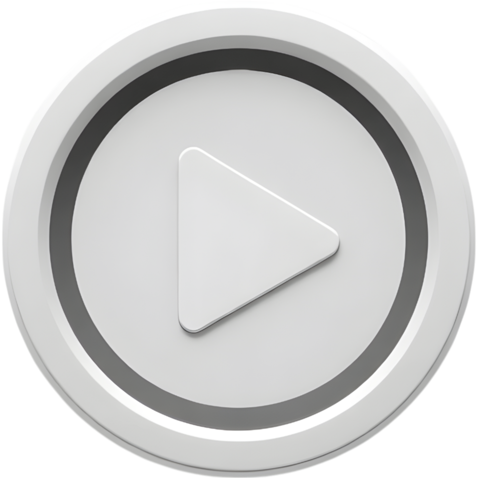 Gray triangular play button facing right png