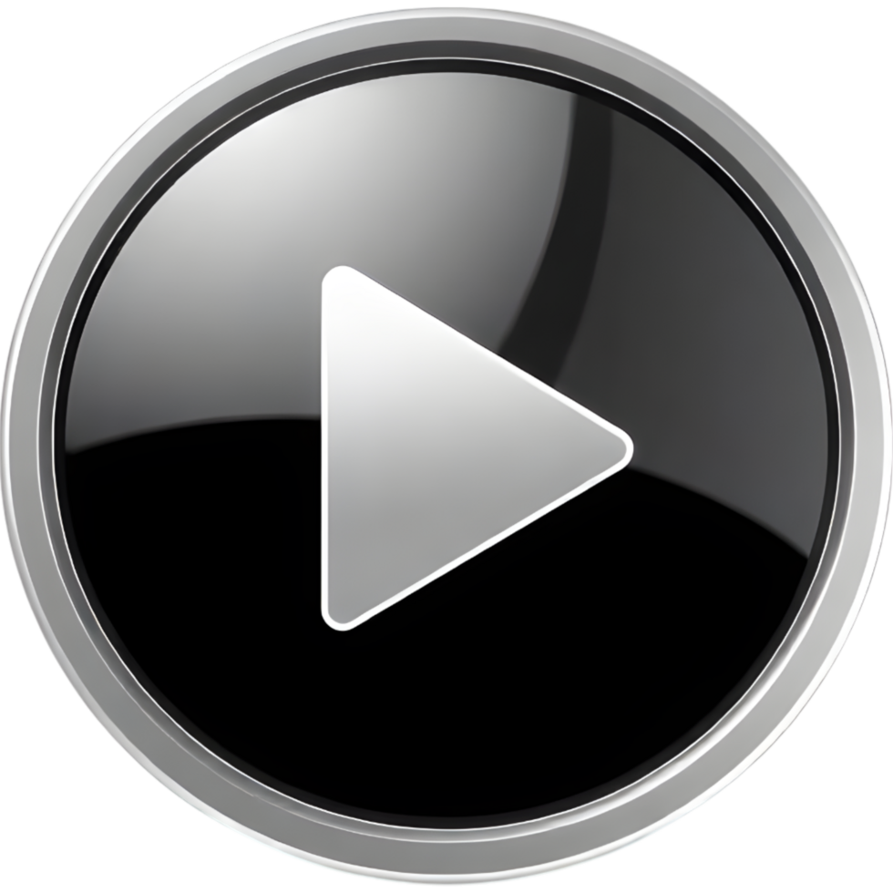 Sleek black play button png