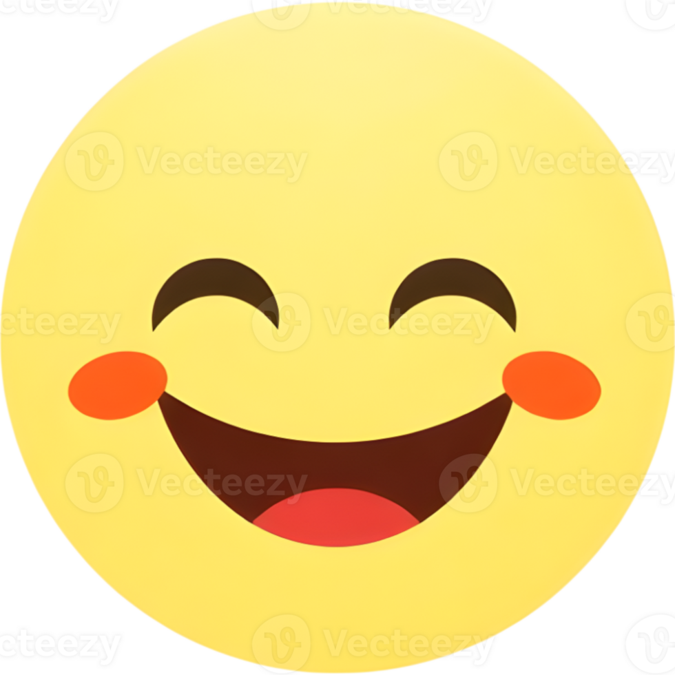 Shiny yellow happy emoji face png