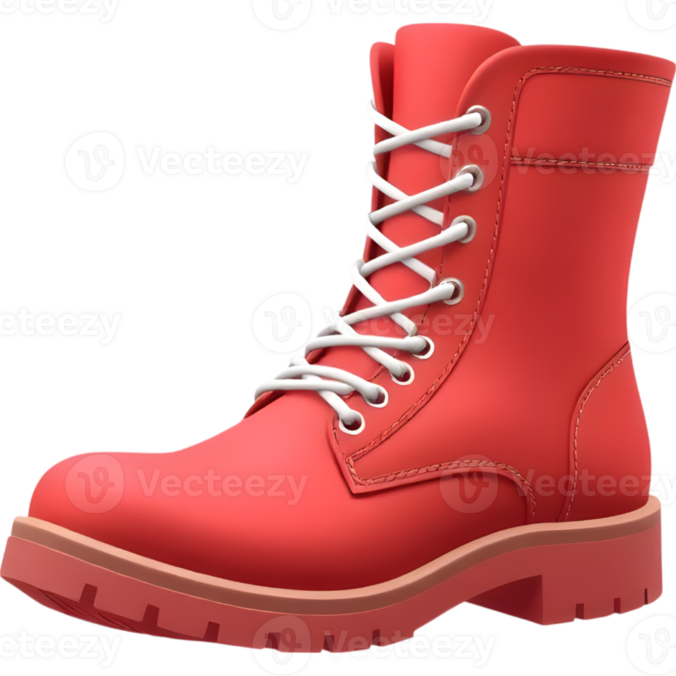 Red Boot with Detailed Laces png