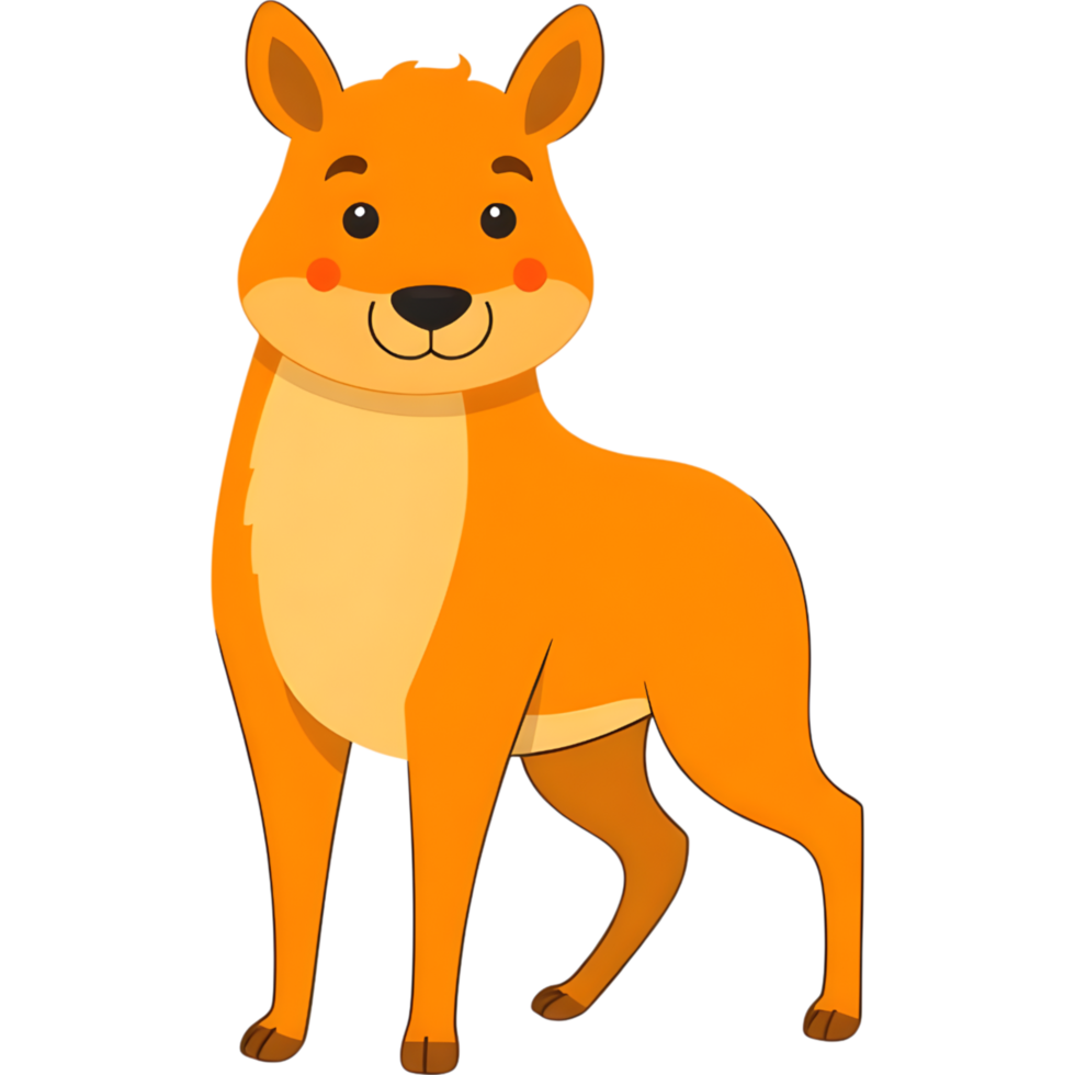 Adorable Orange Cartoon Dog Illustration png