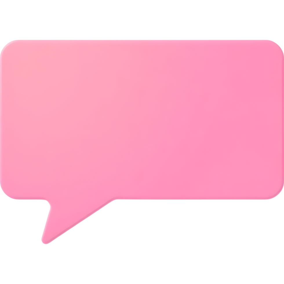 Pink speech bubble with a clean outline png