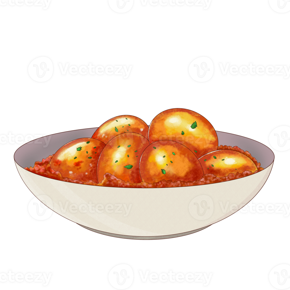 Telur Balado Food Traditional Illustration png