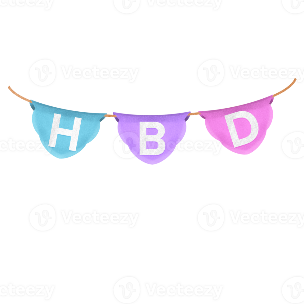 Hbd birthday decoration Flag png