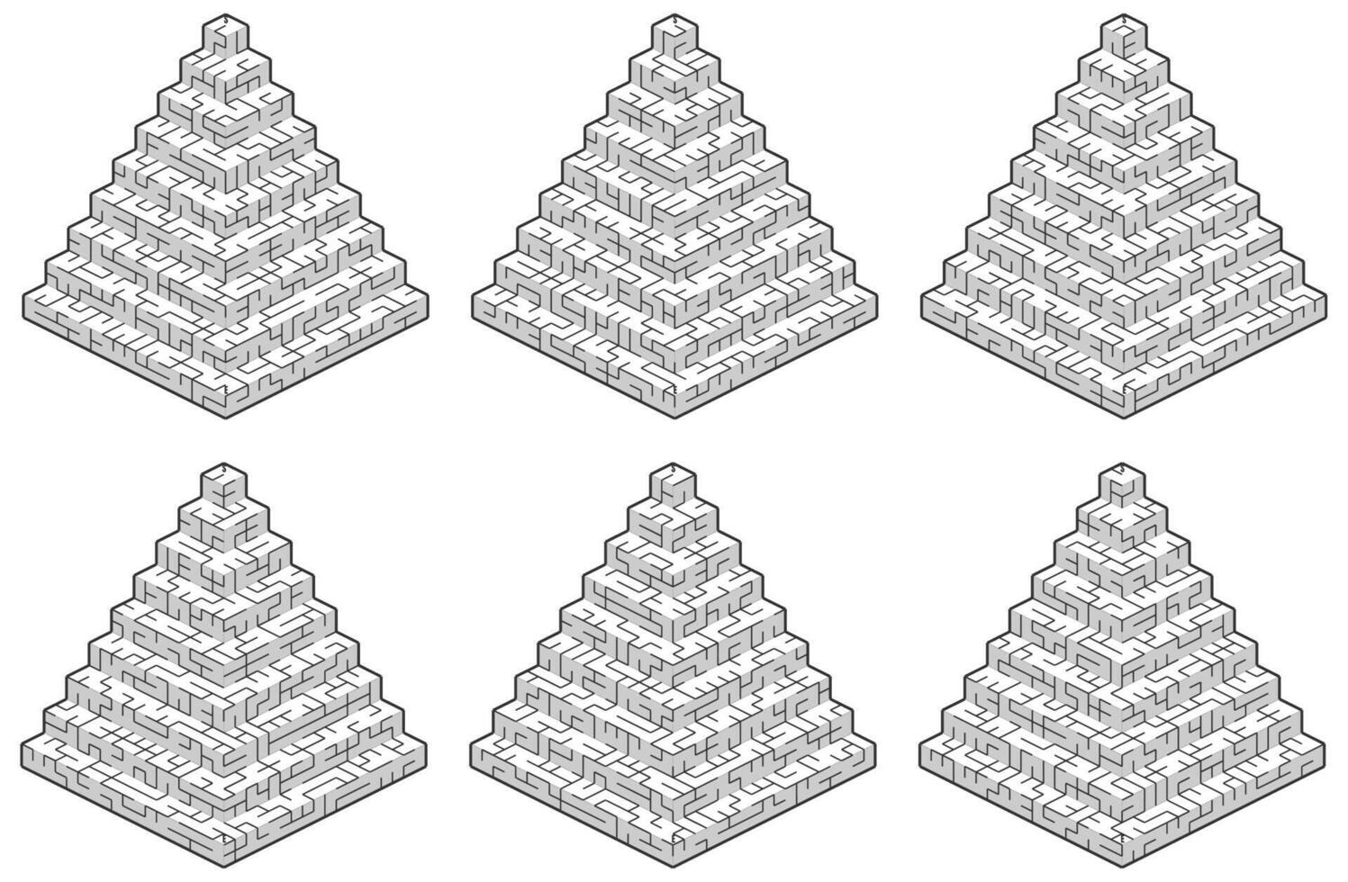 Abstract 3d maze game collection for Cnc. laser cutting or kdp vector