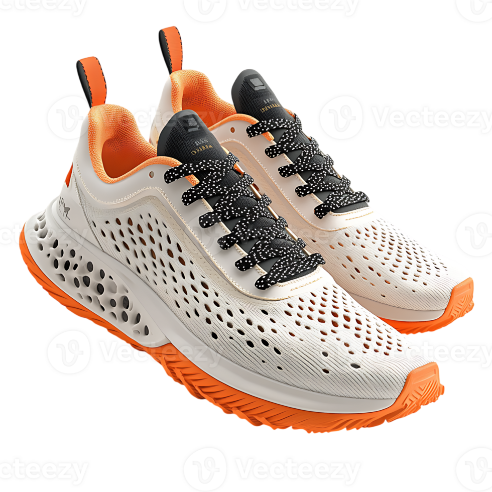 pair of running shoes with mesh design Ecommerce product display for sports gear Fitness influencer and training guides Sport academy and coaching visuals png