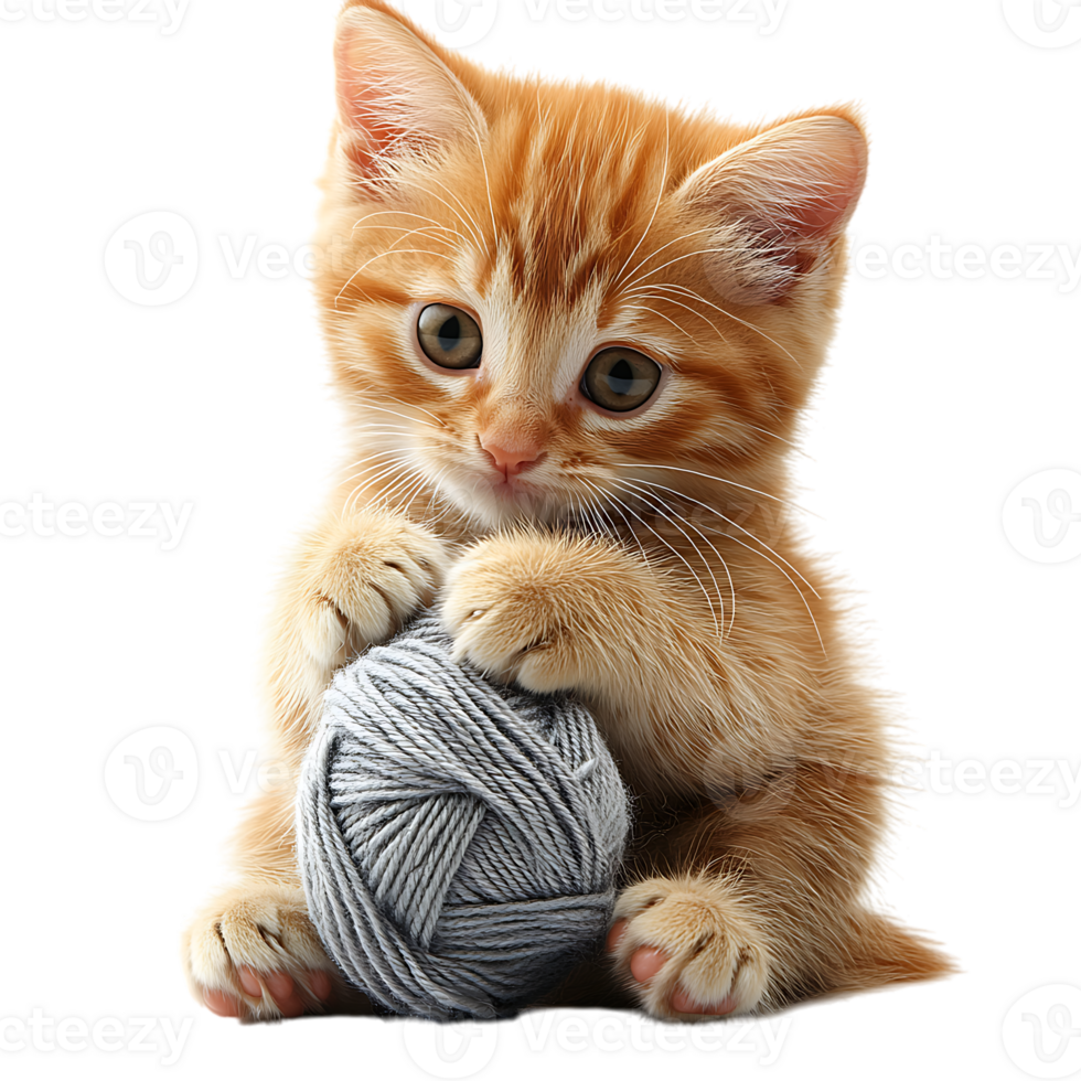 orange tabby kitten playing with yarn and rescue websites Pet supplies and accessories branding Educational and veterinary content png