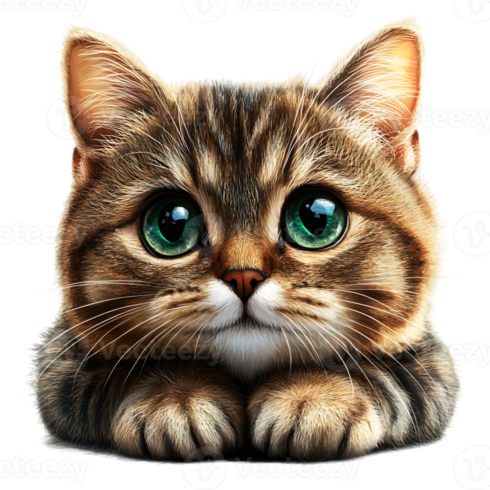 tabby cat with expressive green eyes Pet and rescue websites Pet supplies and accessories branding Educational and veterinary content png
