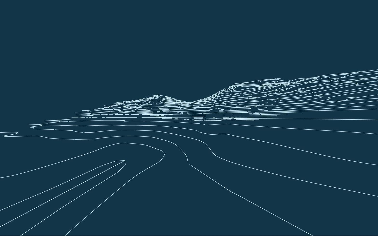 Wireframe surrounding contour. Landscape topography contour. vector