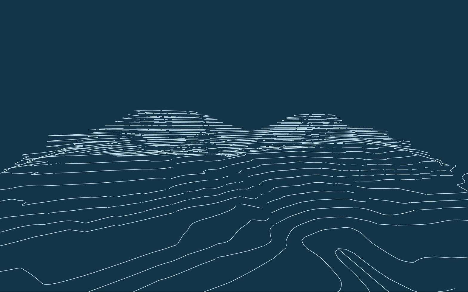Wireframe surrounding contour. Landscape topography contour line vector