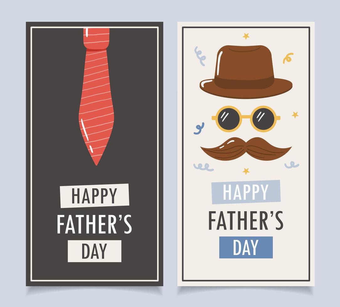 Father day elements collection set. Design for posters, banner, greeting cards, stickers vector