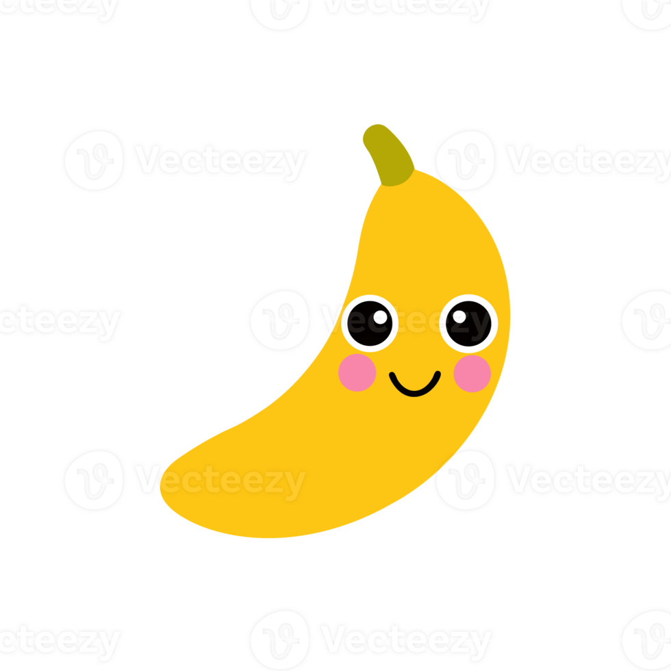 Kawaii banana with face png