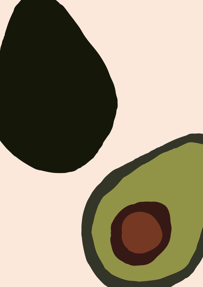 Abstract modern avocado fruit on light background vector