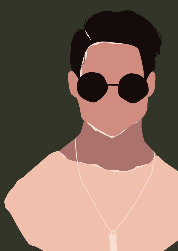 Abstract modern brutal man with sunglasses portrait silhouette vector