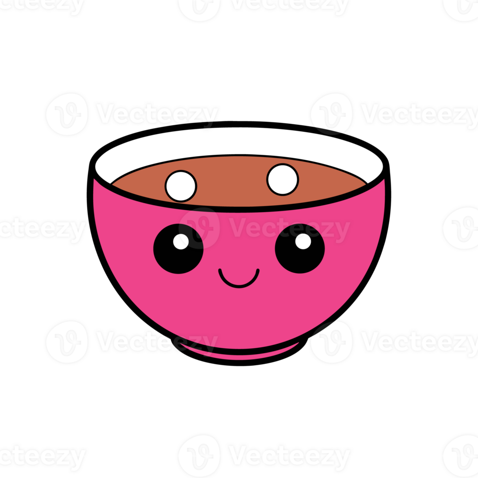 Kawaii bowl of soup png