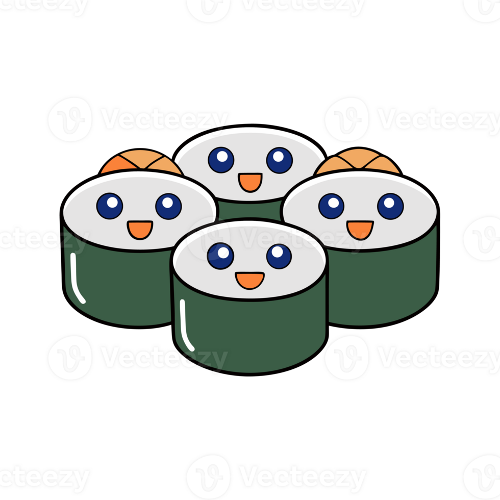 Kawaii Happy Sushi and cute png