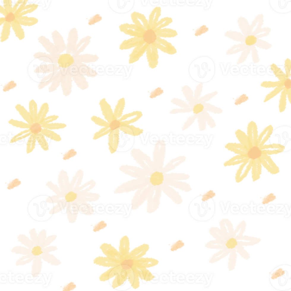 Cute simple seamless floral pattern transparent png