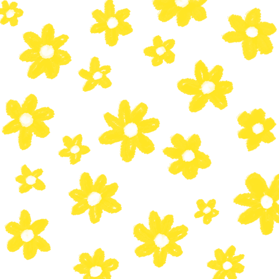 A seamless pattern of yellow flowers png