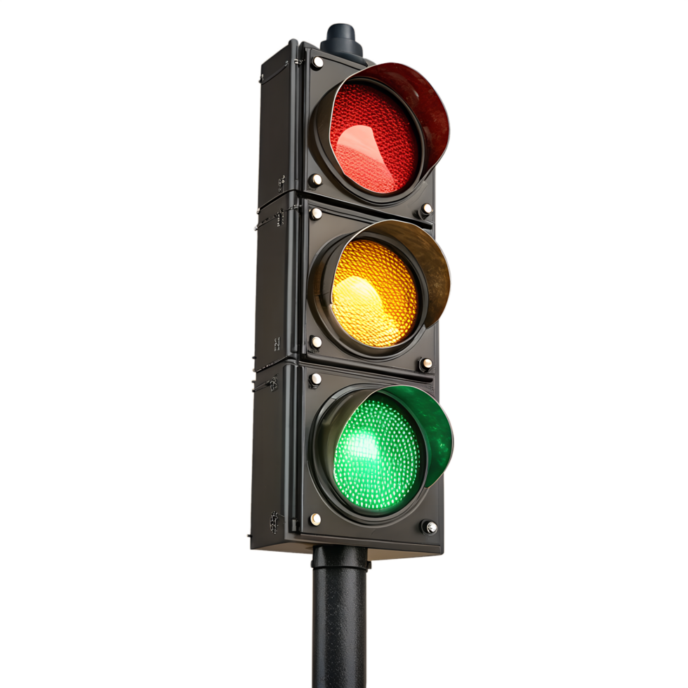 A traffic light with green and red lights png