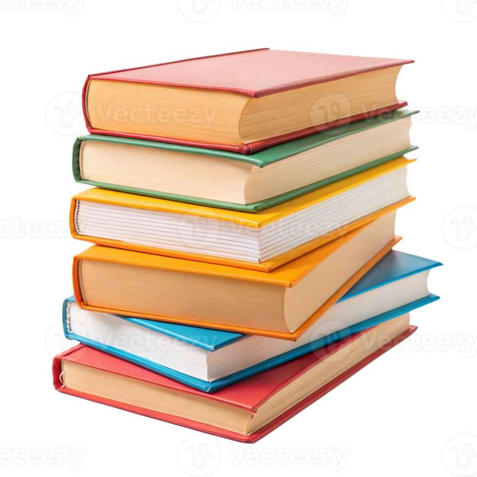 A stack of books on transparent background png