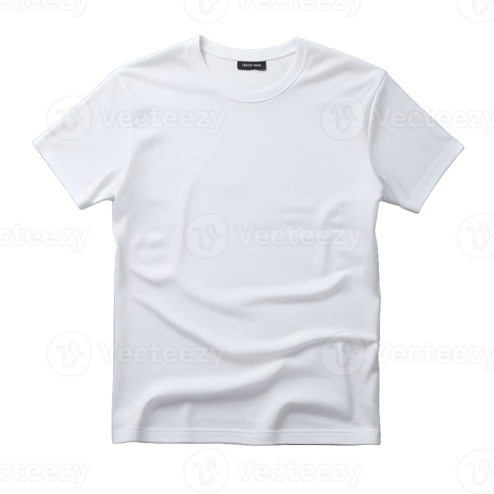 A white t-shirt on transparent background png