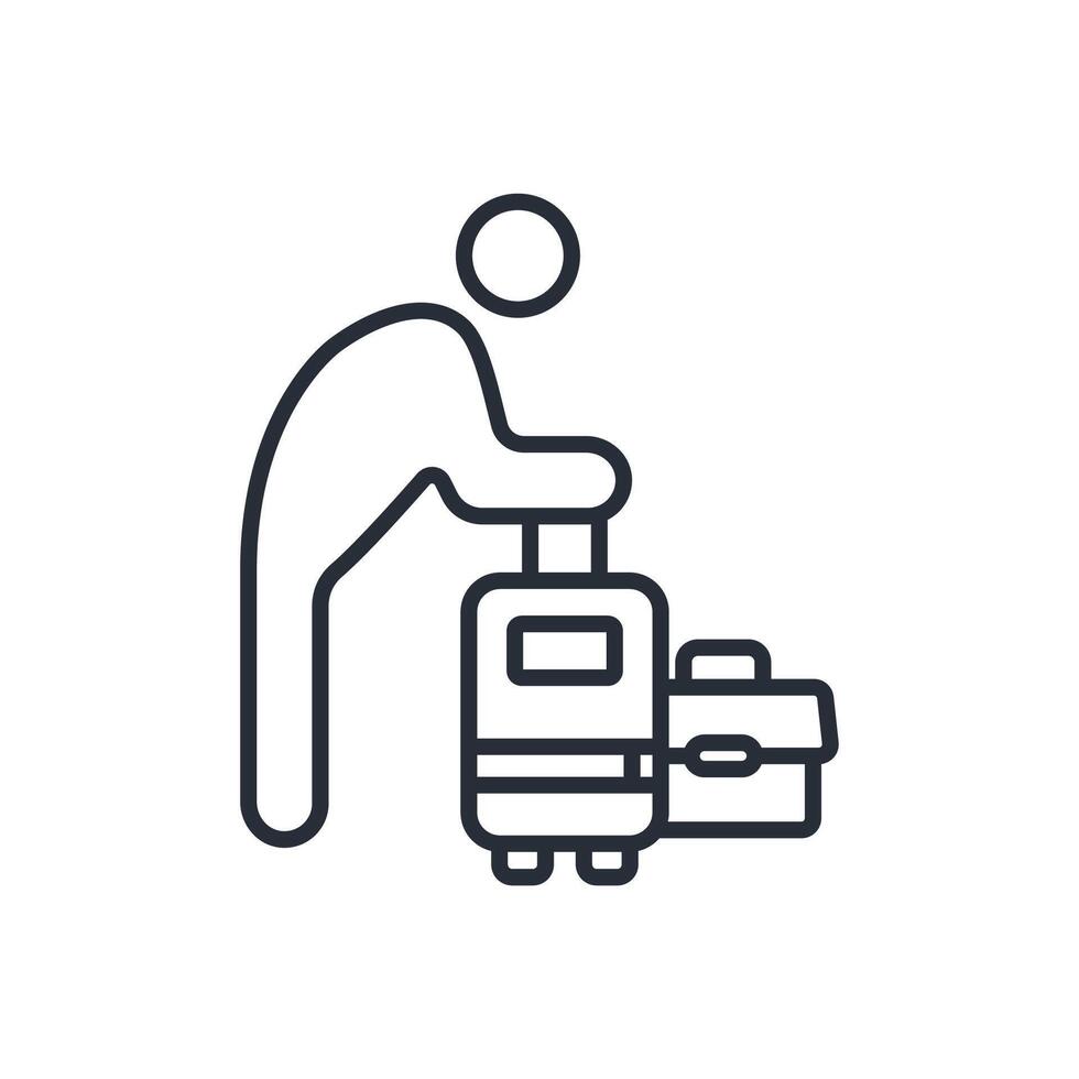 tourism outline icons related vector