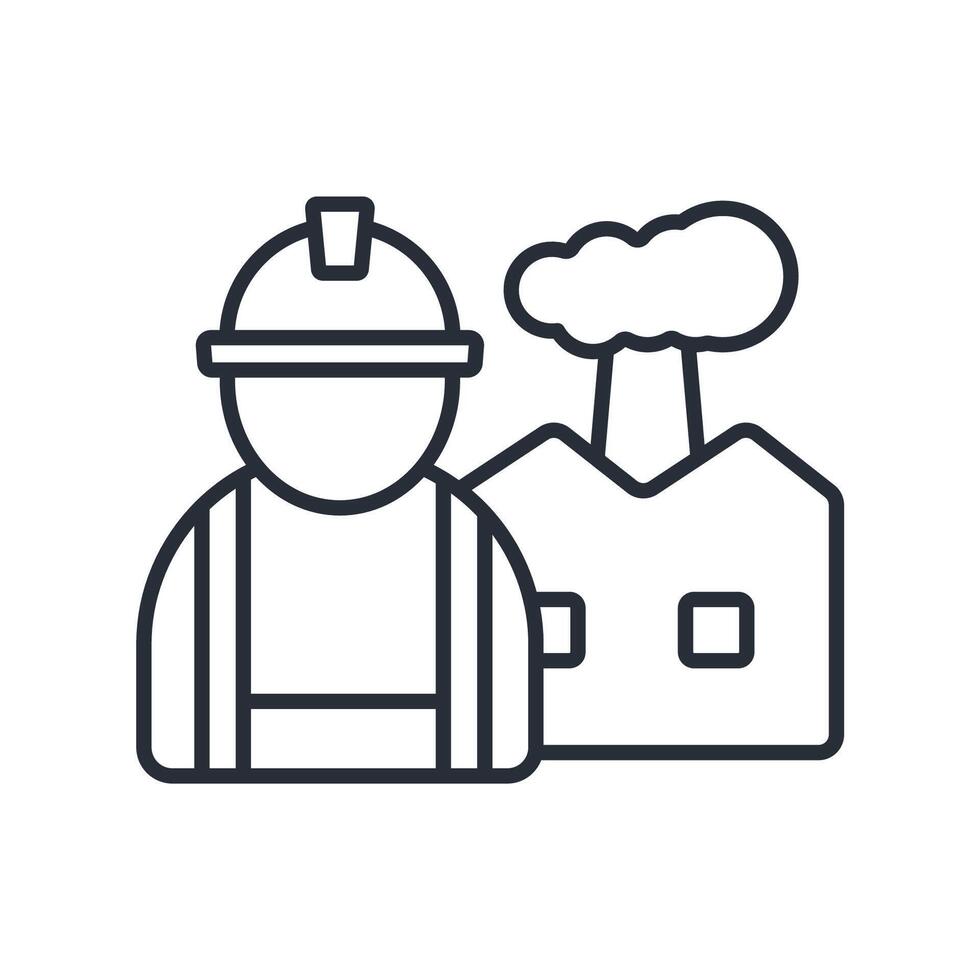 worker outline icons related vector