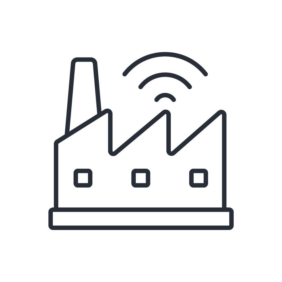 smart factory outline icons related vector