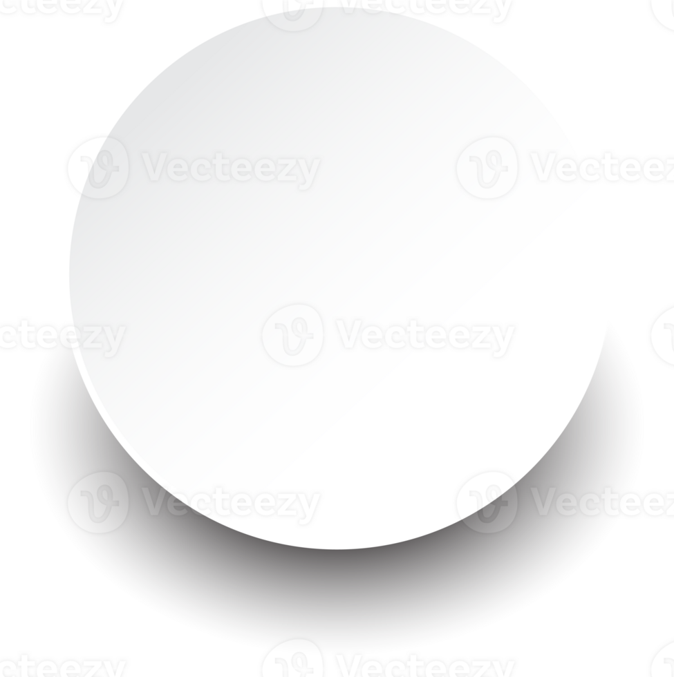 White realistic paper round shadow png